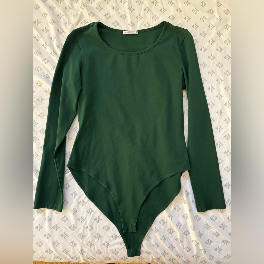 Mango Pop Green Long Sleeve Bodysuit